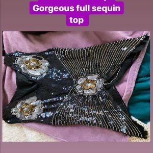 Vintage boho sequin top size S/M